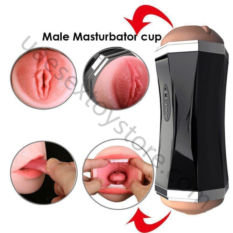 UAE-Voice Interaction Double Head Vibrator Masturbation Cup Male Men - Image 3