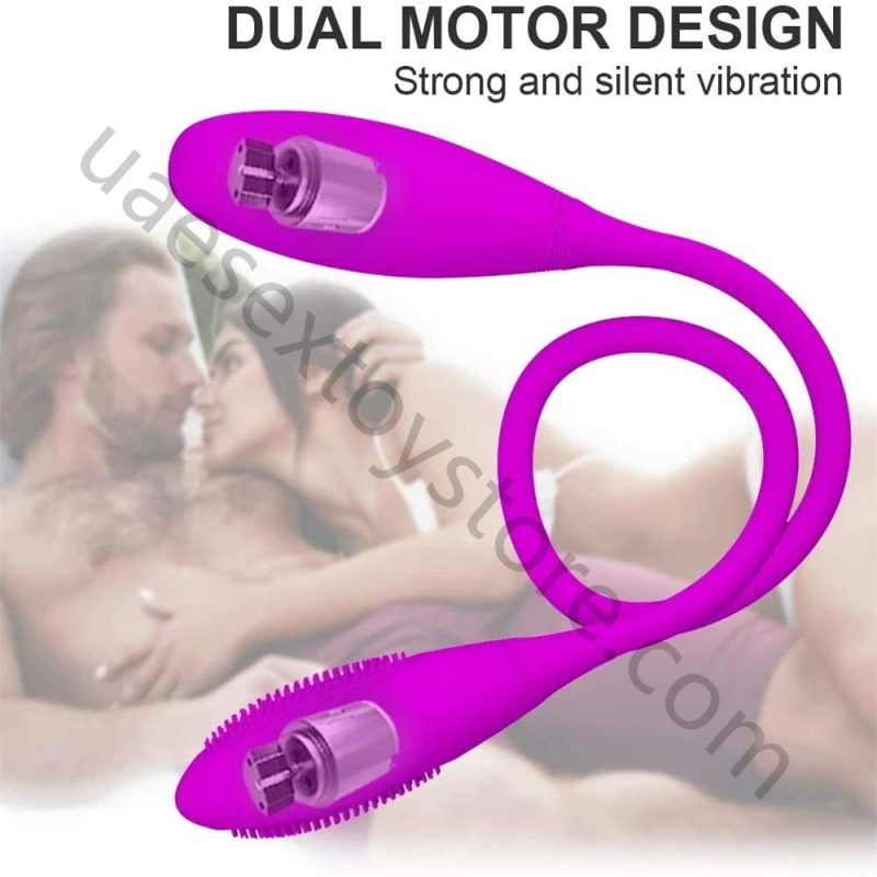 UAE-Double Headed Vibrator Waterproof 7 Speed  Charging Couple Women Anal sex Toy - Image 2