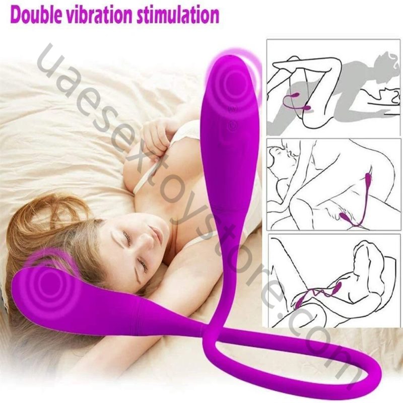 UAE-Double Headed Vibrator Waterproof 7 Speed  Charging Couple Women Anal sex Toy - Image 3