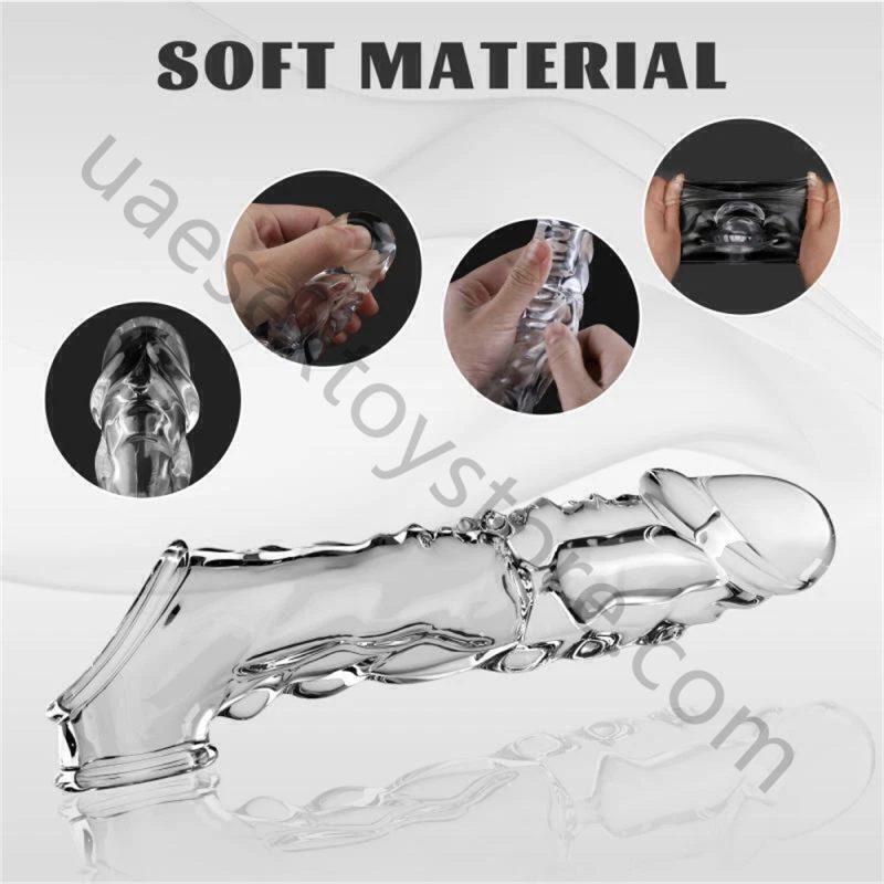 Enhancer Sleeve Cock Vibrator Ring BIGGER Penis Extender Girth Condom Reusable - Image 5