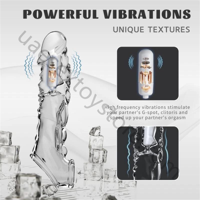 Enhancer Sleeve Cock Vibrator Ring BIGGER Penis Extender Girth Condom Reusable - Image 3