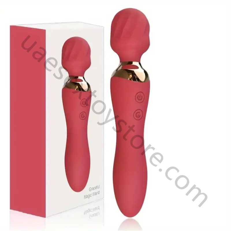UAE-Electric Handheld Dual Head Vibrator for Women 10 Vibration Patterns USB Rechargeable - Image 2
