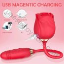 Rose Clit Sucking Lick Vibrator G-spot Thrusting Dildo Bullet Sex Toys for Women