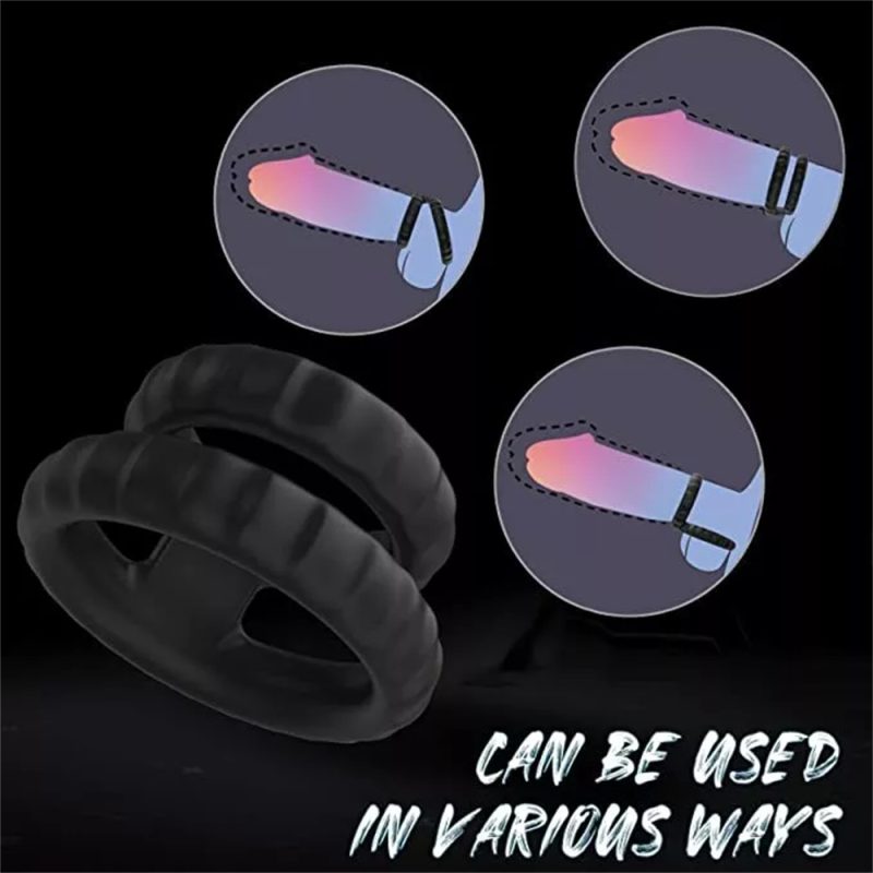 Penis Cock Ring Clit G-spot Stimulator Couple Silicone Dildo Sex Toys For Men US - Image 3